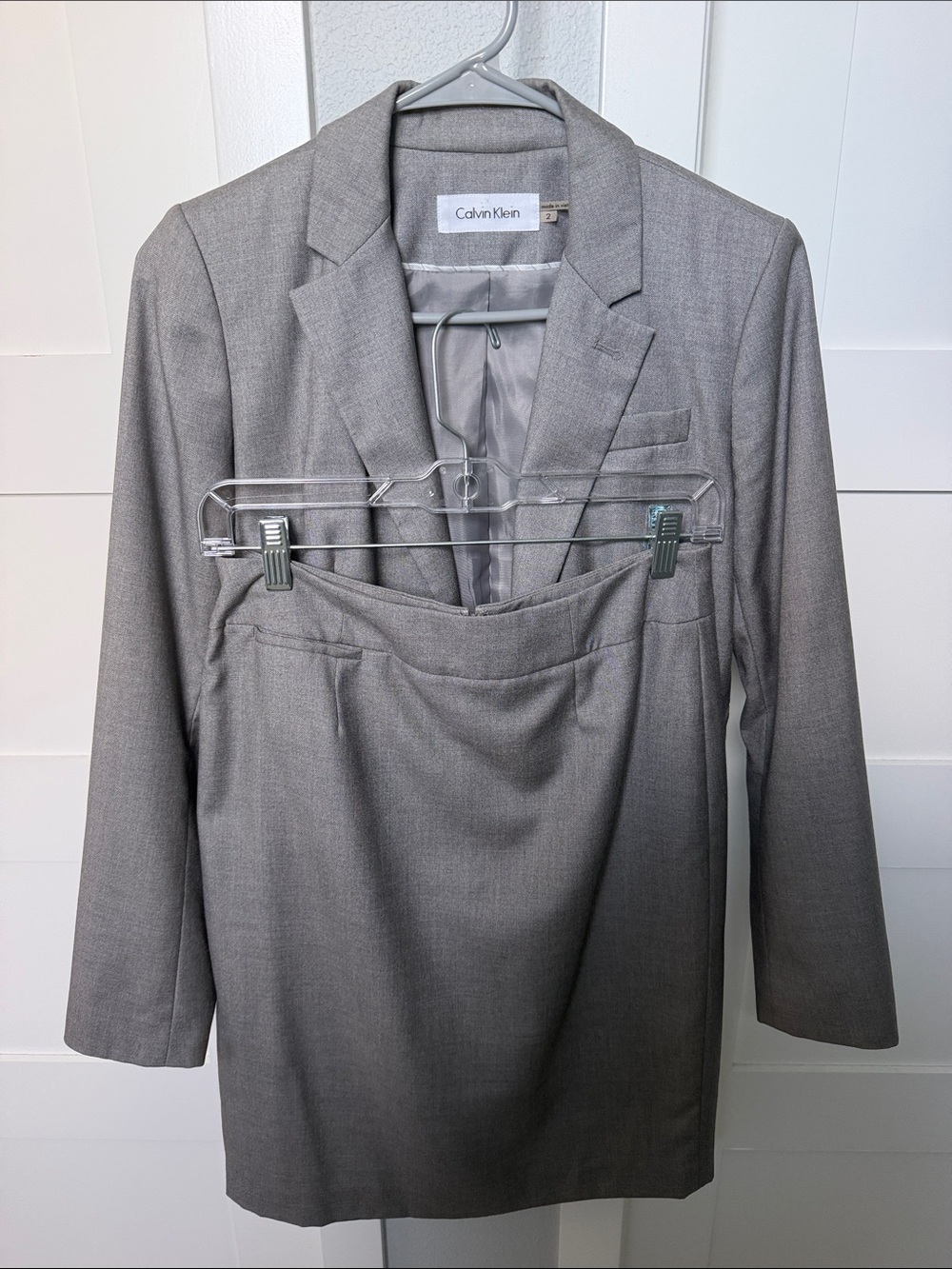 Calvin Klein Gray Women's Blazer and Skirt Set
